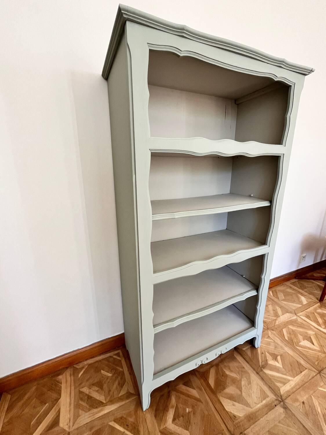 Large Celadon Green & Almond Milk Bookcase