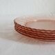 5 vintage Rosaline dessert plates in pink glass