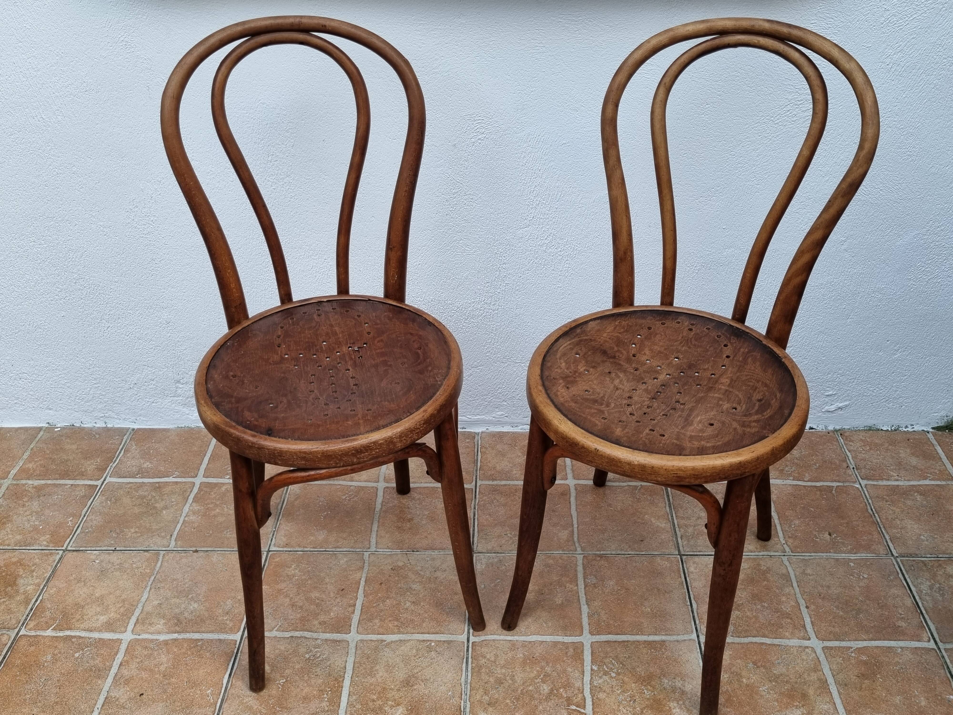 Set of 4 bentwood bistro chairs, stamped "Jacob & Josef Kohn", late 19th century
