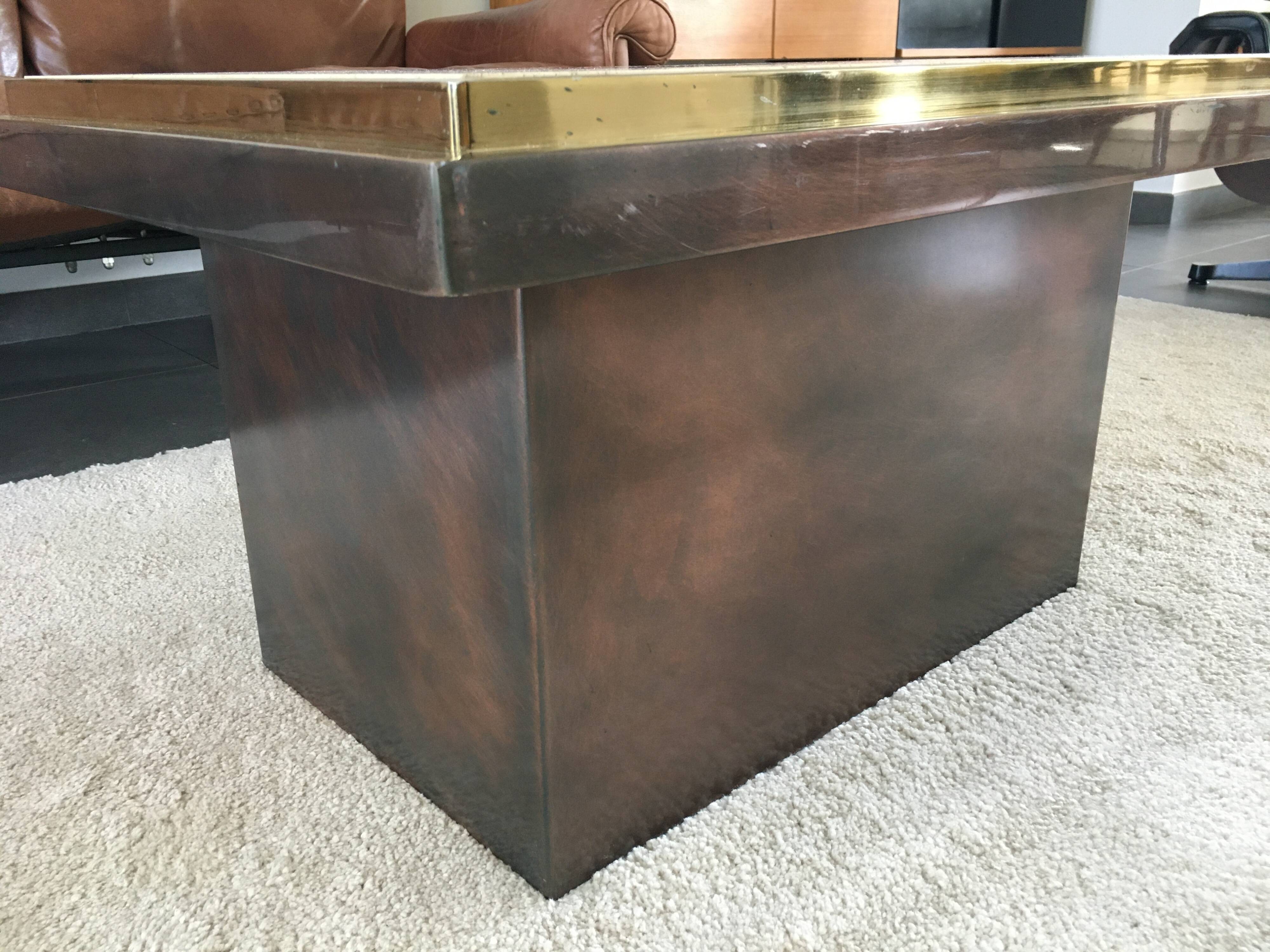 Belgo Chrome Travertine Coffee Table 1970s