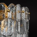 Luminaire en laiton doré, verre cristal Palazzo, Kalmar, Autriche, 1970