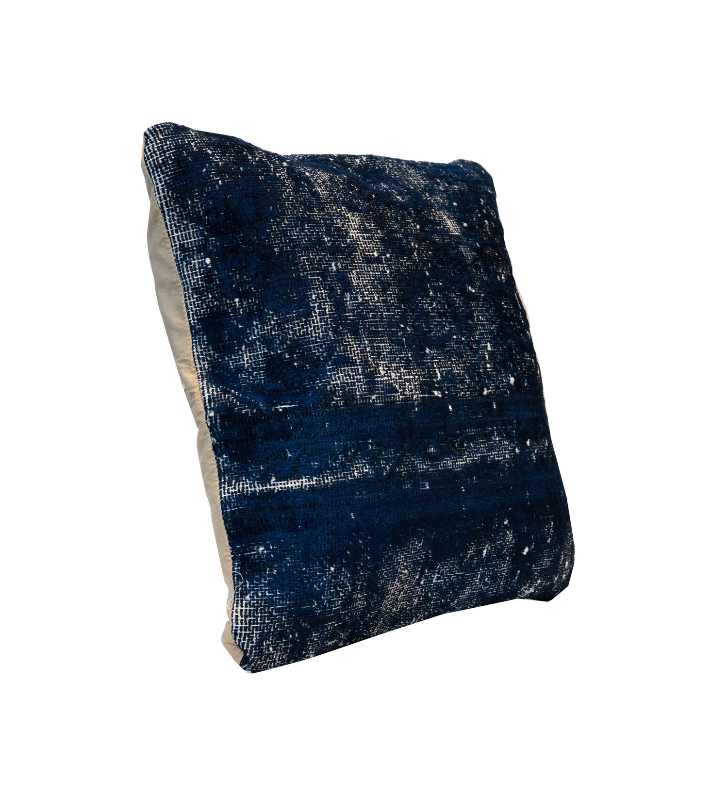 Handmade Blue Wool Cushion Cover