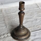 Large antique brass candlestick - Patina