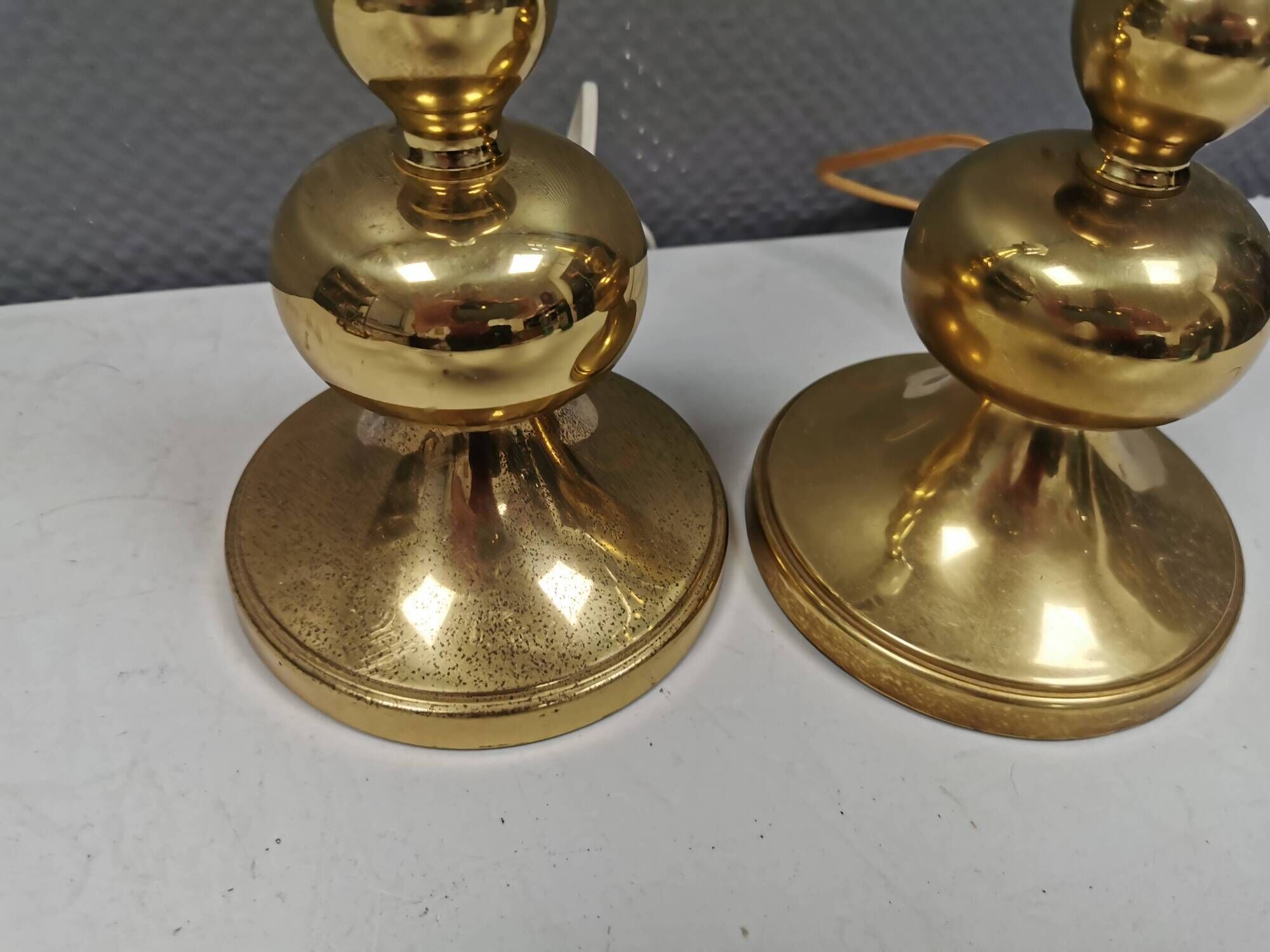 A set of beautiful table lamps in brass from Danish Frandsen Lighting 1980s