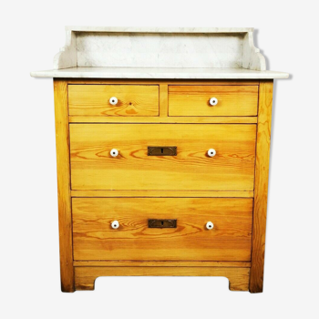 Commode en pin avec marbre