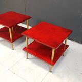 Pair of lacquered goatskin side tables by Aldo Tura, 1960s