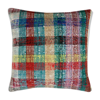 Kilim Pillow 60 x 60 cm Tapis Kelim Kilim Pillow Cover ,Vintage Meditation Bench Kelim Teppich Boho