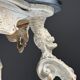 French side table hand-carved wood with marble top