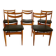 Set de 5 chaises scandinaves teck et skaï