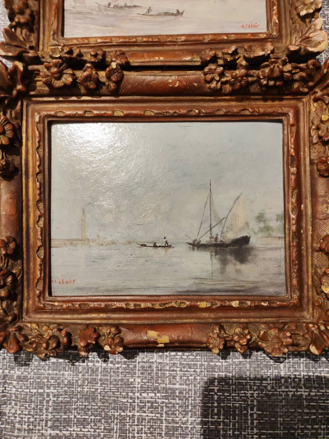 Pair of oils on panels by Henri Saint Clair, circa 1930.