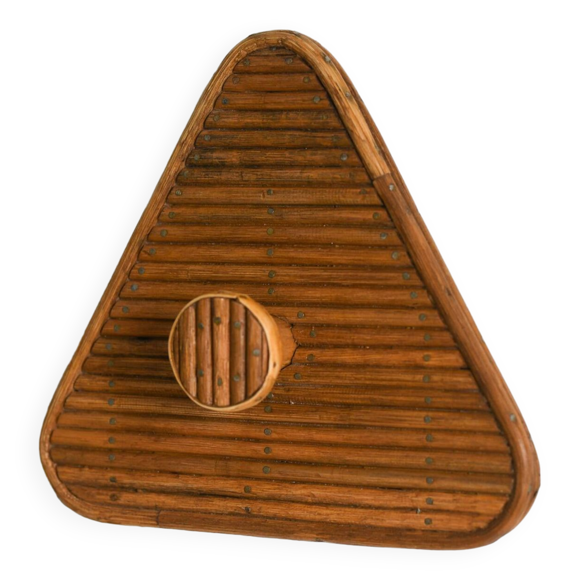 Patère murale en rotin moderne du milieu du siècle