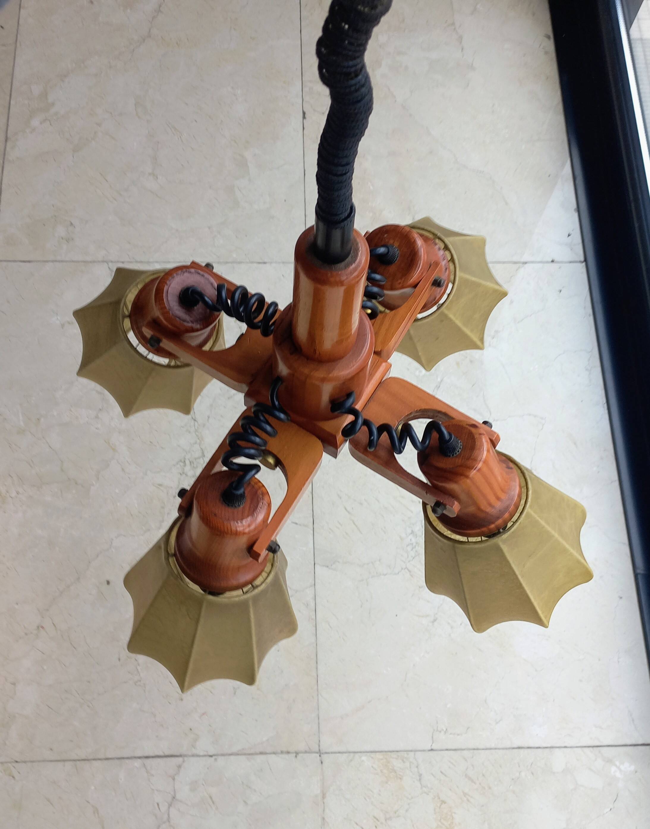 Rare 4 light cocoon pendant