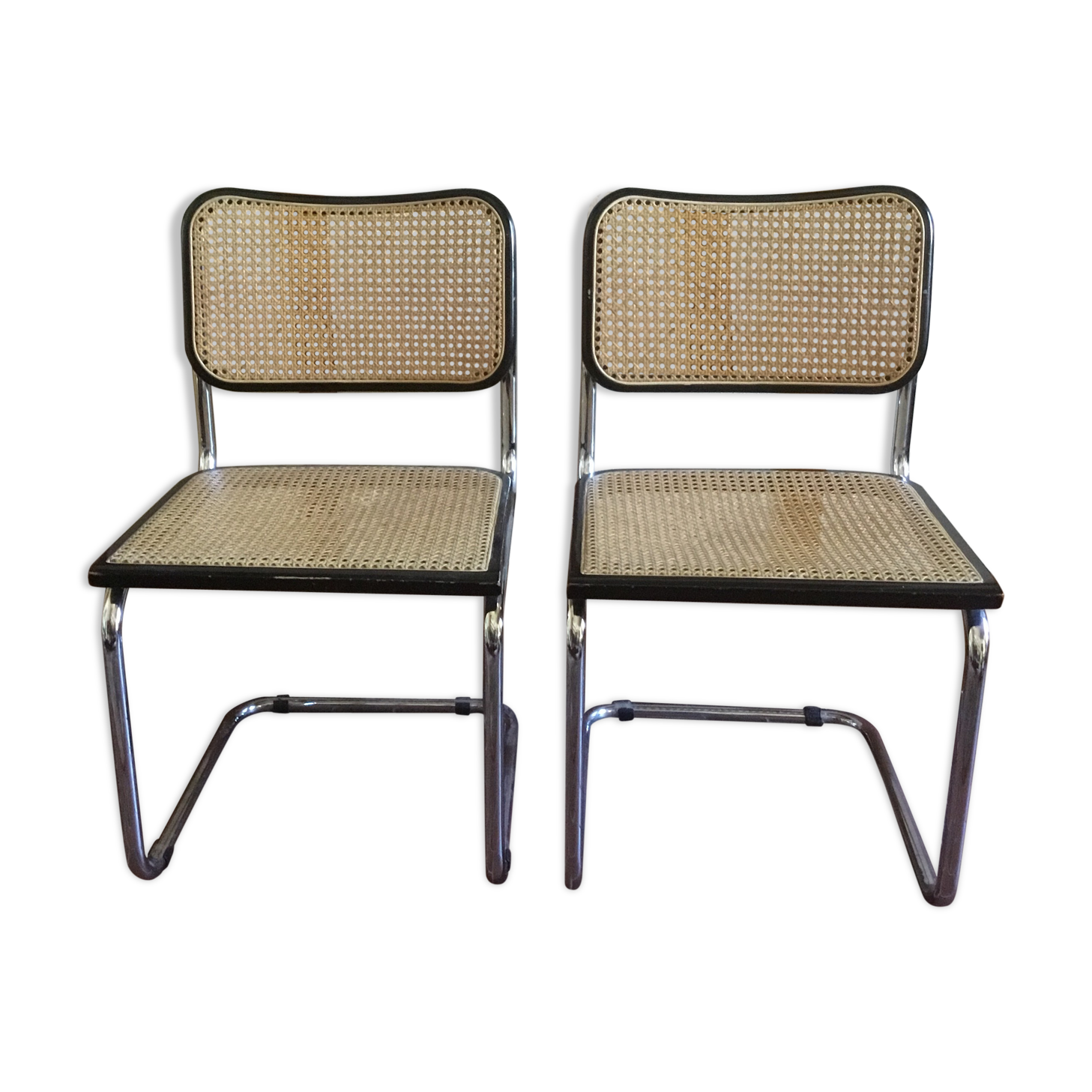 Pair of chairs Cesca B32 vintage designed by Marcel Breuer