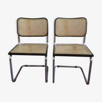 Pair of chairs Cesca B32 vintage designed by Marcel Breuer