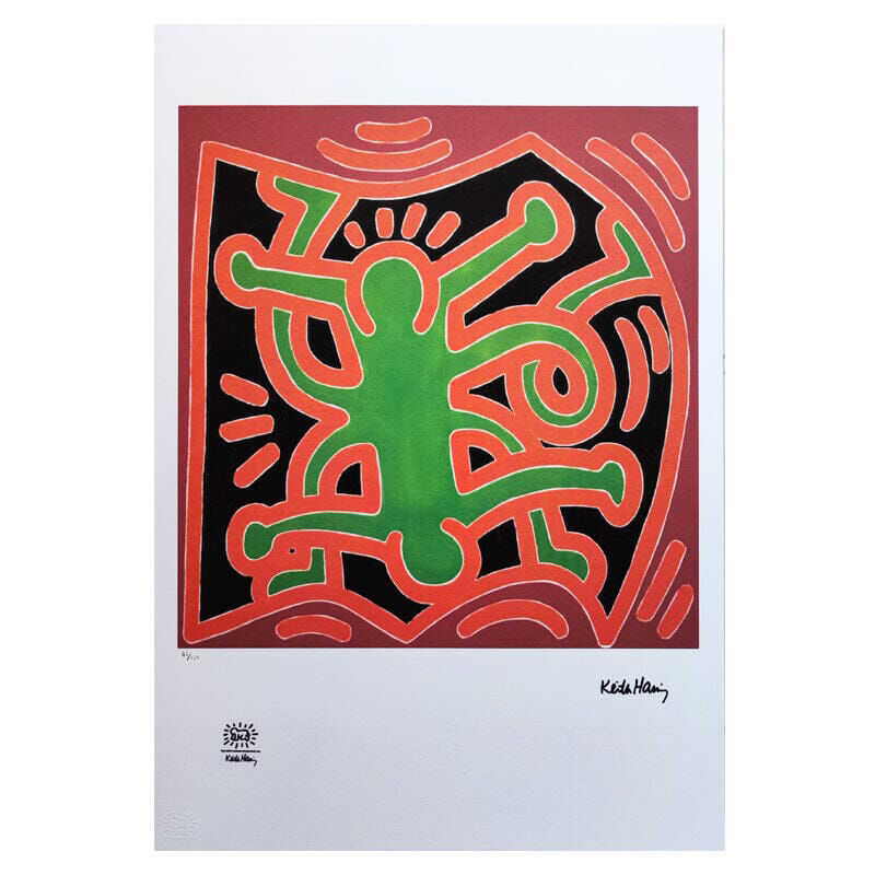 1990s Original Gorgeous Keith Haring Limited Edition Lithograph