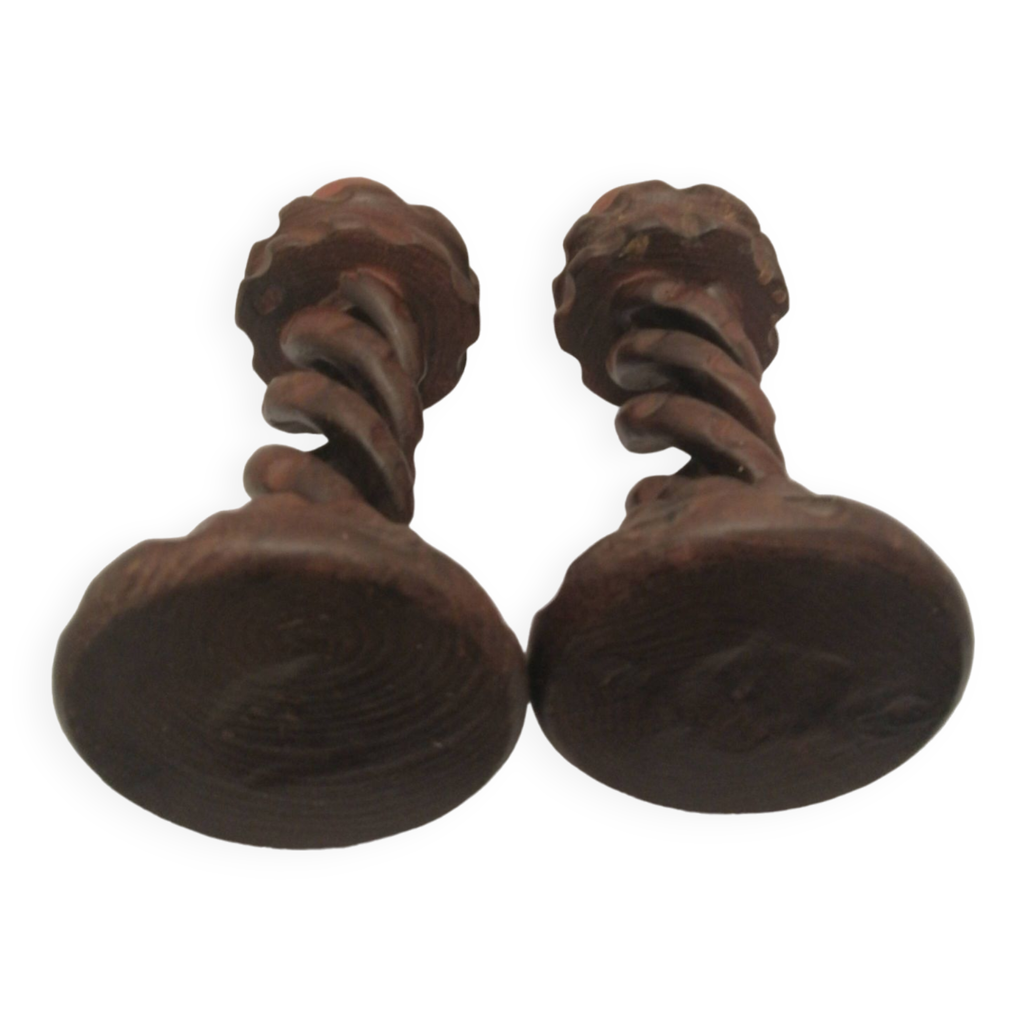 Vintage carved wooden candle holder