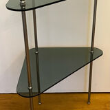 Vintage smoked glass corner shelf