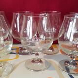 Lot of 7 vintage beer glasses "kriek gueuze belle-vue"