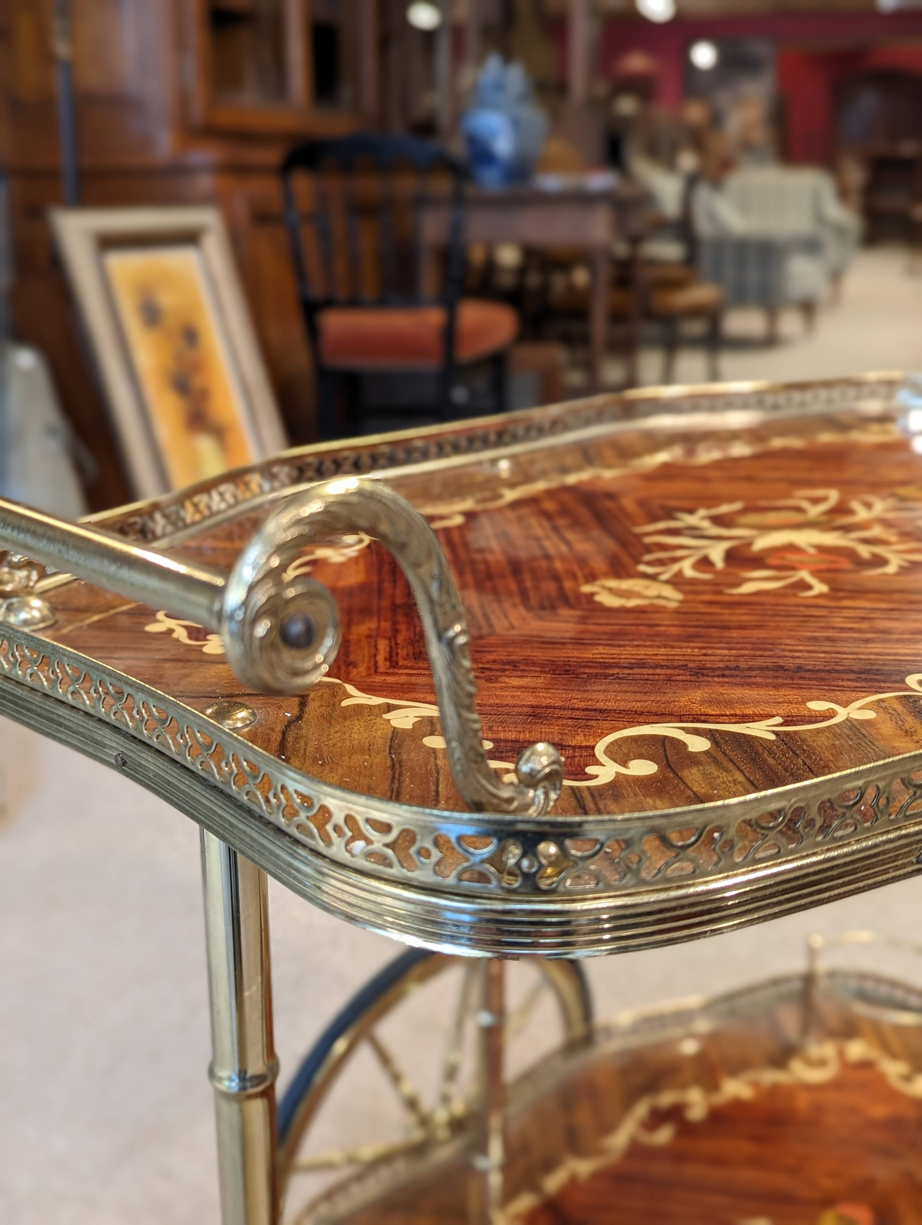 Inlaid rolling trolley