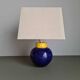 Vintage French table lamp in blue stone 1980s