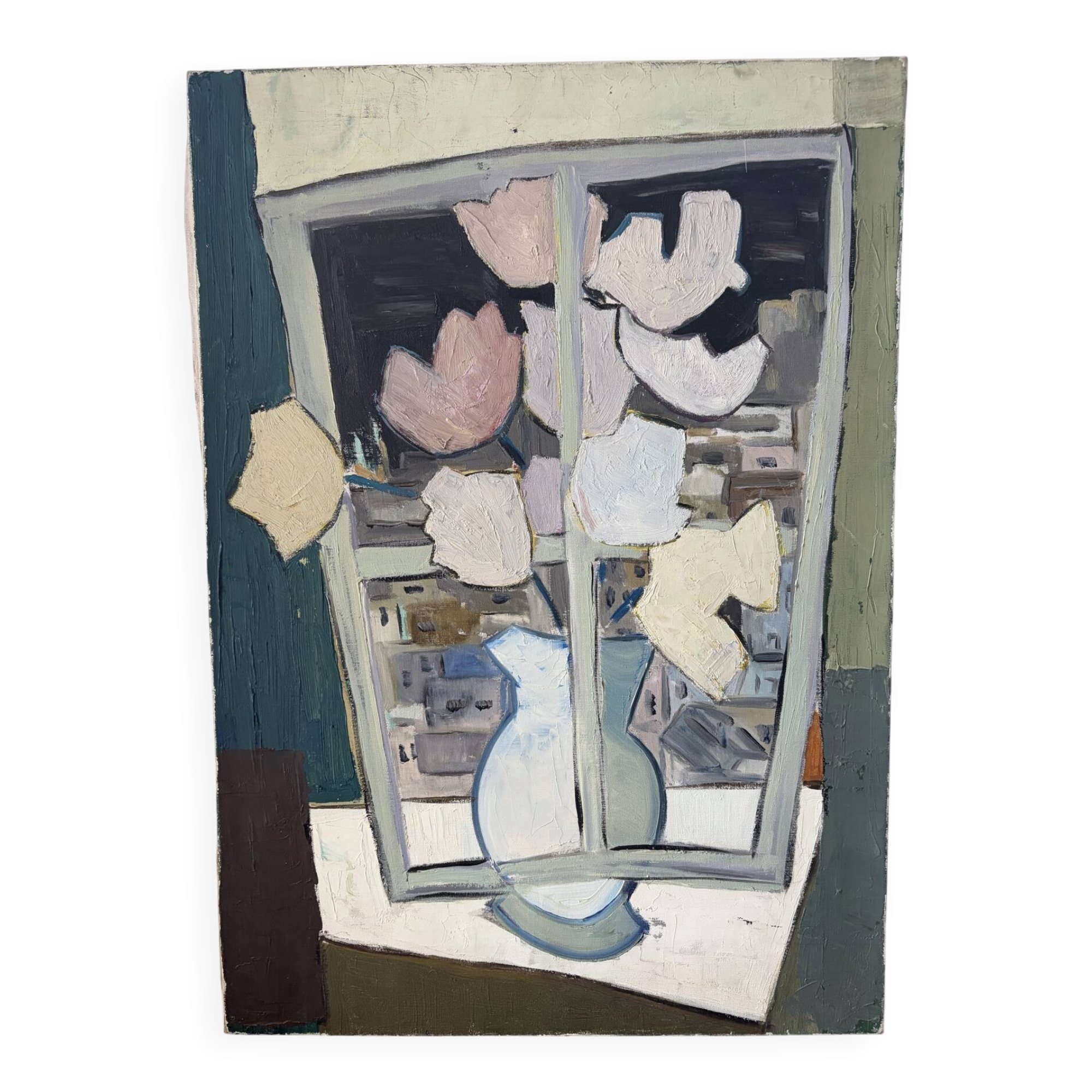 Vase cubiste, huile sur toile