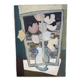 Vase cubiste, huile sur toile