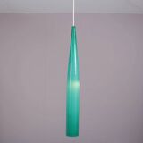 Suspension Alessandro Pianon en verre bleu sarcelle pour Vistosi, Italie 1960