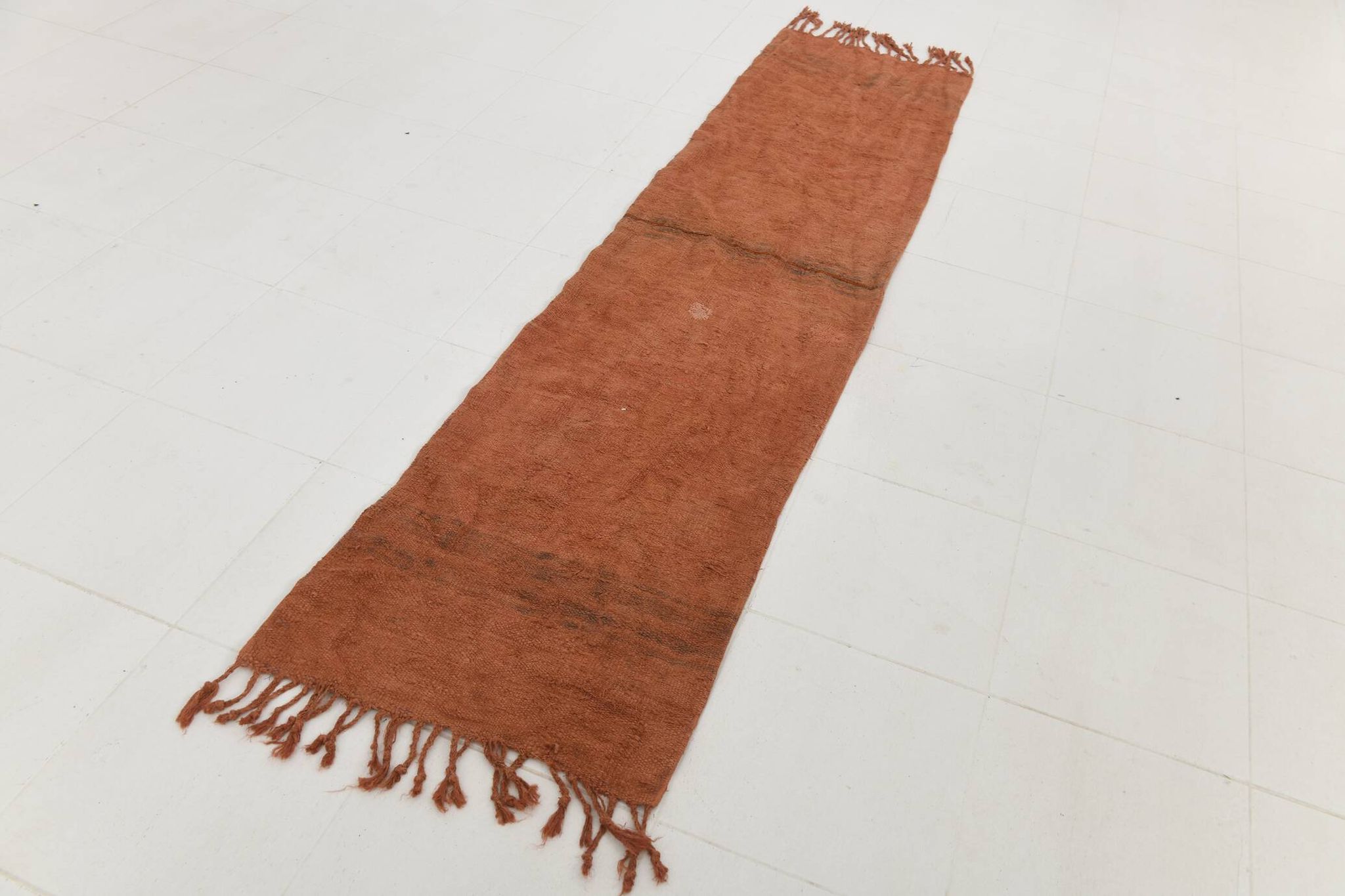 Cinnamon Turkish Pattern Kilim Runner Rug, 64x267 Cm