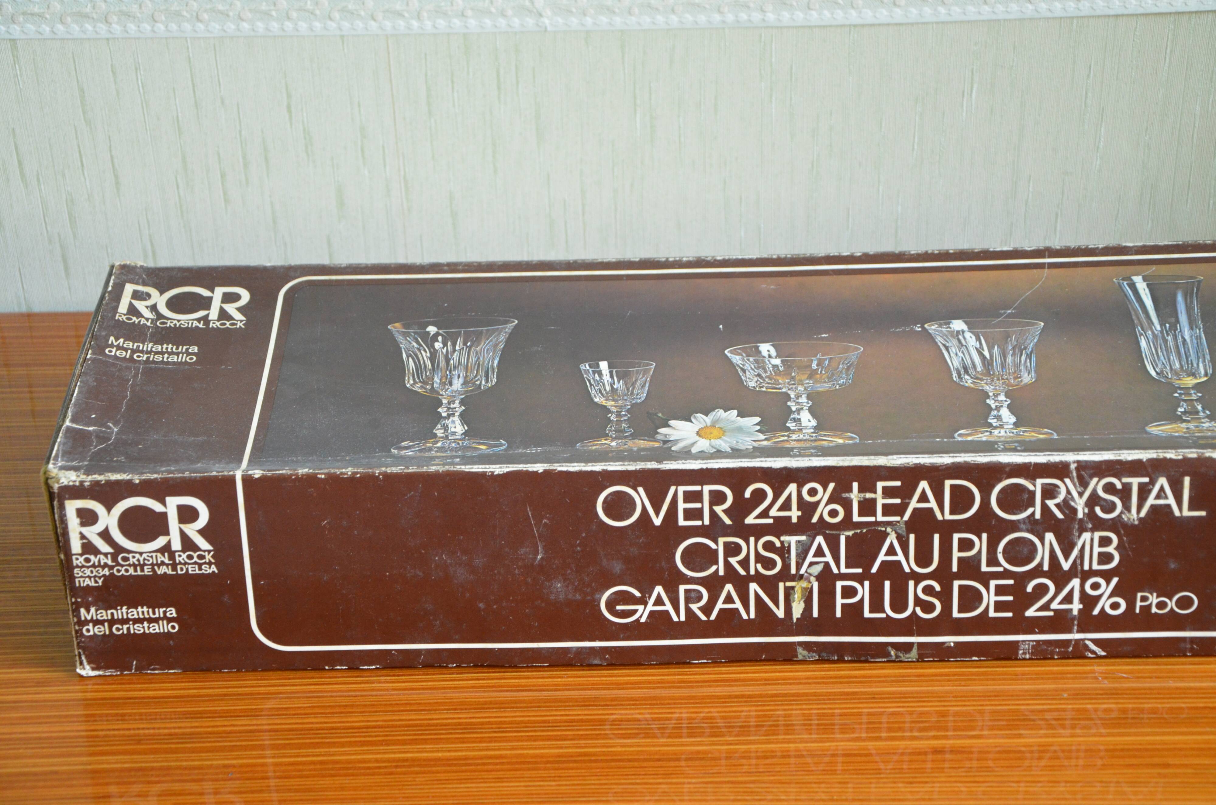 Set of 6 RCR Royal Cristal Rock glasses, Victoria model