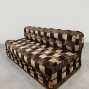 Vintage convertible lounge sofa daybed 1970s 'Checkered'