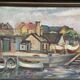 Original Swedish Oil on Panel – “Village and Harbour” by G. Fogler – Signed – Vintage & Framed – 49 × 39 cm (19.2" × 15.3")