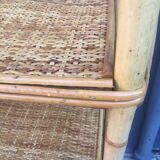 Rattan and bamboo vintage shelf
