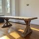 Antique solid oak farmhouse table with star legs - length 200 cm