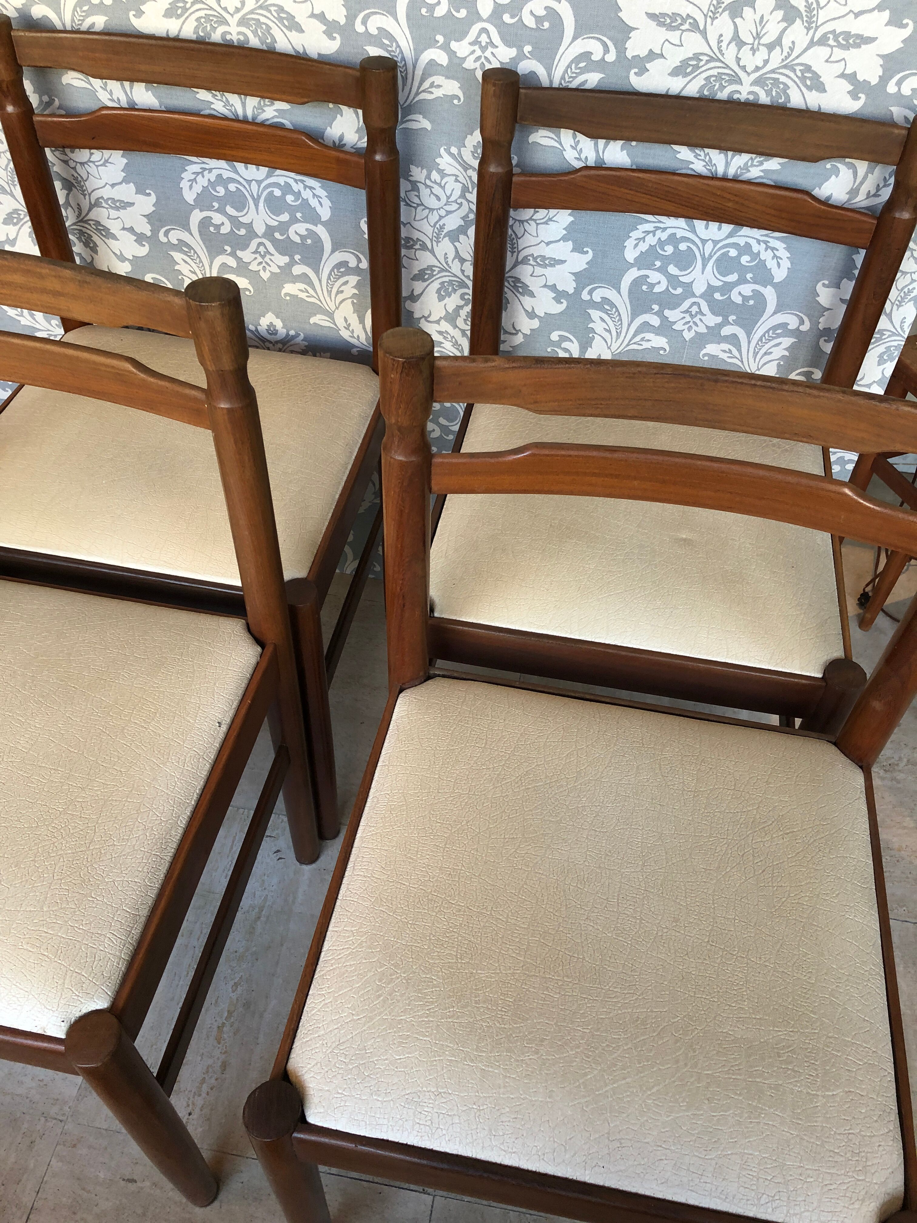 4 Scandinavian teak chairs, 1960