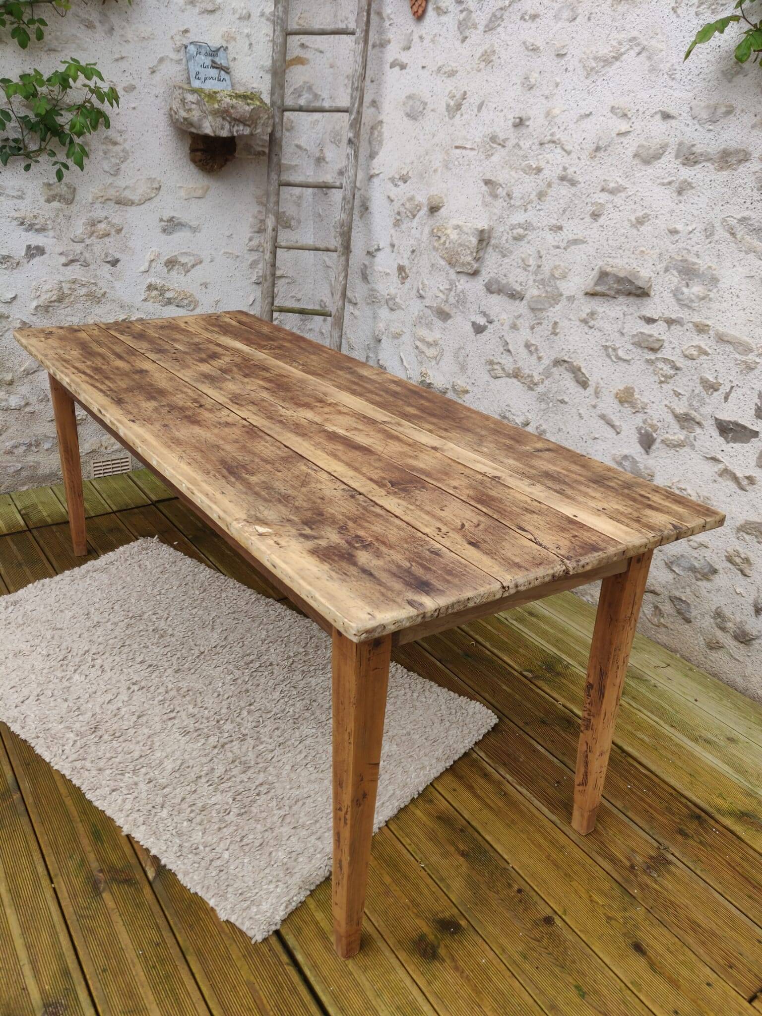 Table de ferme 191 cm x74 cm x 74,5 cm