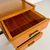 Vintage Italian design desk from the 1960s in wood and metal.