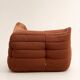 A set of 2 LIGNE ROSET brown corner togos.