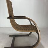 Cantilever wicker cord chair, 1930s