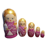 Pyrographed matryoshka Russian doll 5