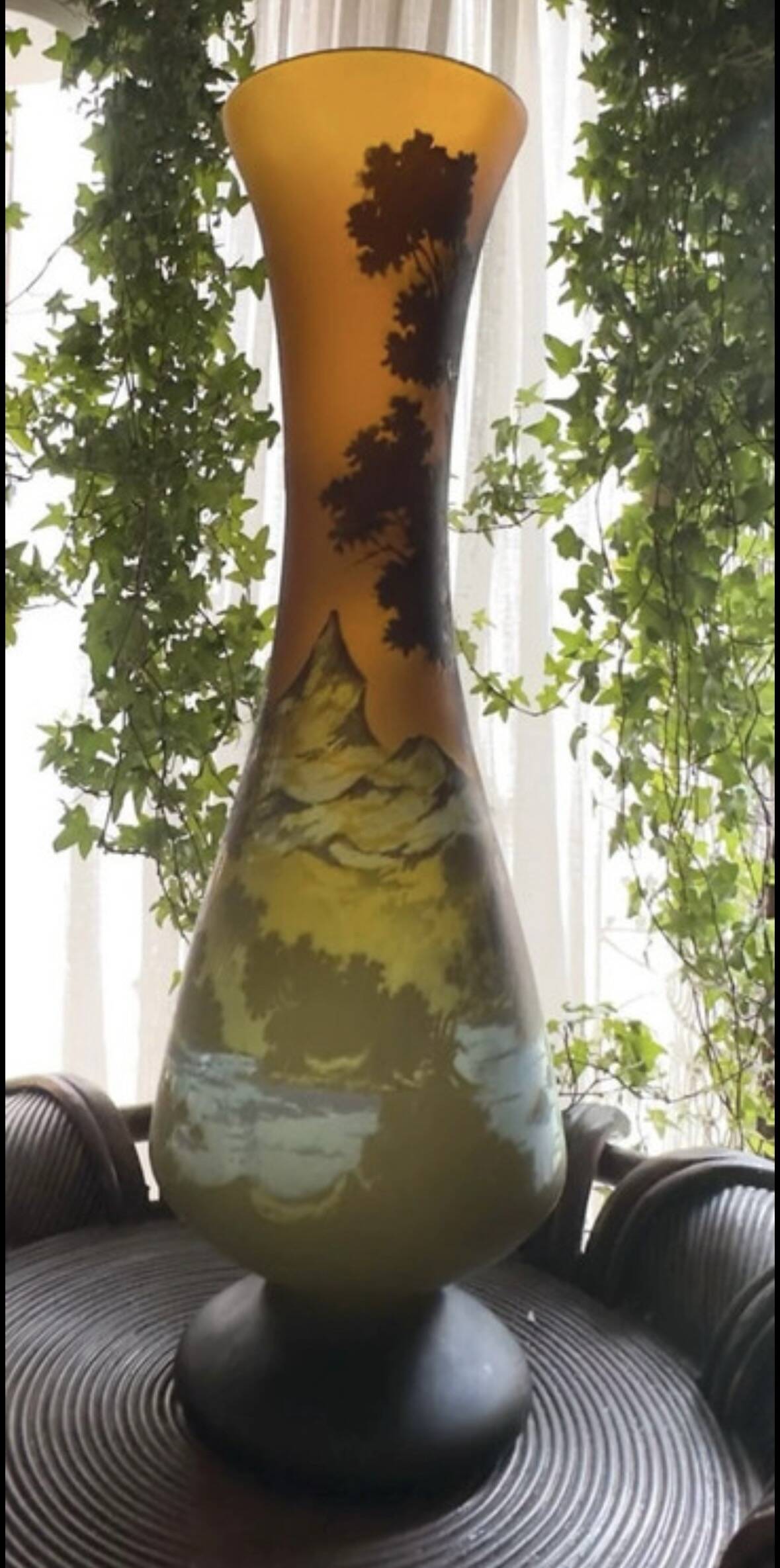Victor Pantene, Polivict, Buzău (Romania) style Émile Gallé - cameo 72cm