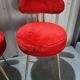 Pair of Pelfran Vintage red furry sheepskin chairs