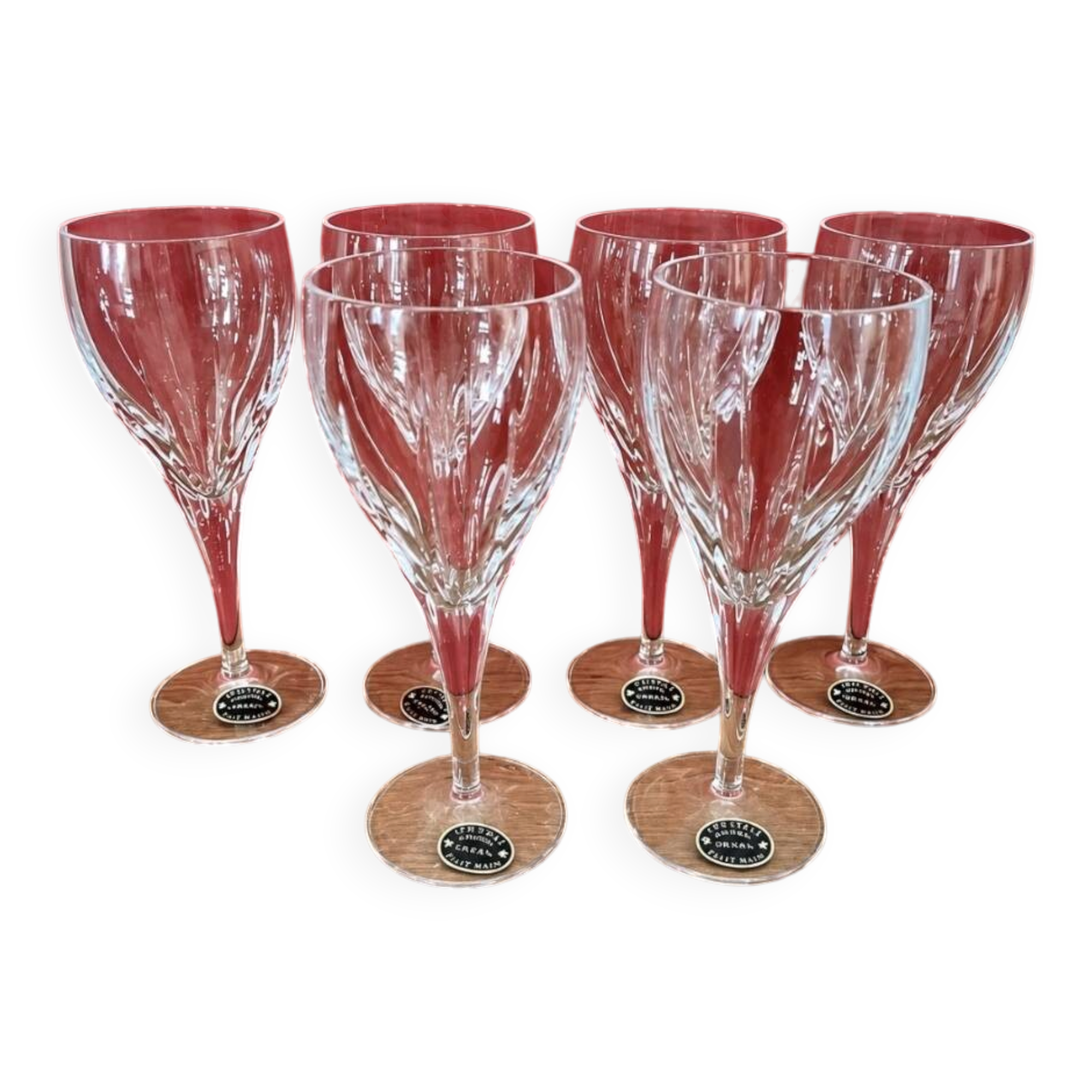 Coffret de 6 verres à vin en cristal de Lorraine neuf