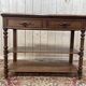 Console époque Napoléon III en noyer et marbre blanc