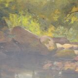 Barbizon school "stream in an undergrowth" signed and dated 1892