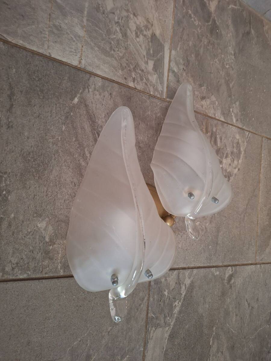 Antique Murano Double Wall Sconces Pair