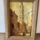 Orientalist oil, wooden and glass frame