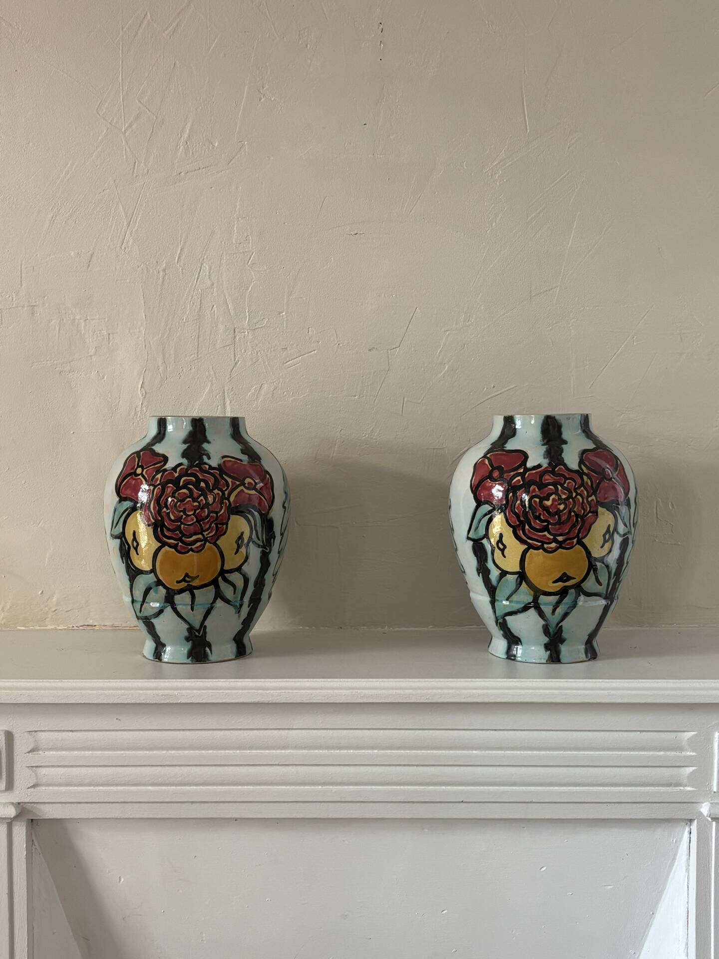 Pair of antique vases Henri Delcourt - Boulogne/mer
