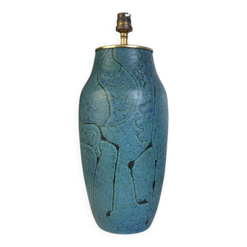 Pied de lampe en céramique émaillée  Meynard, Vallauris, vers 1950-1960