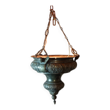 Chandelier / sanctuary lamp / church pendant light / copper and bronze censer