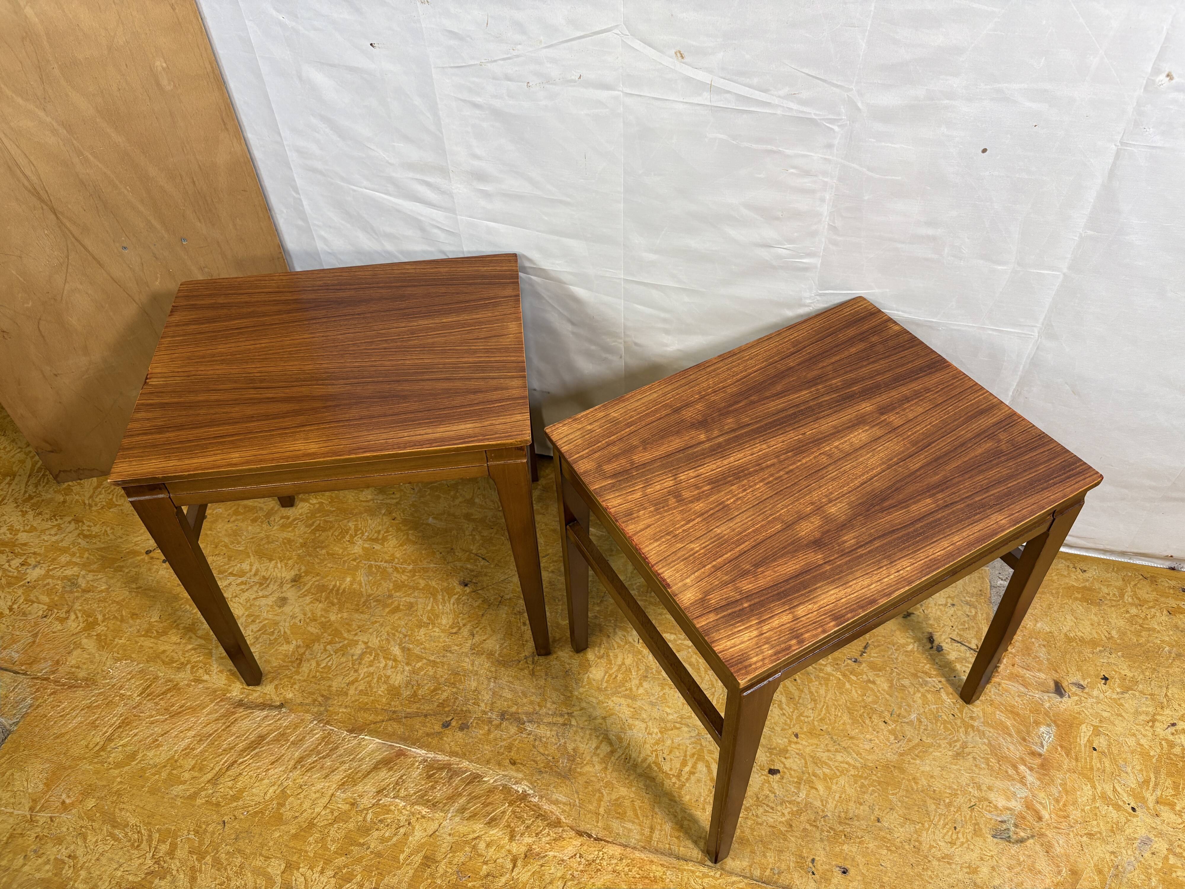 Mid Century Retro Vintage Teak Pair of Side Tables / Lamp Tables / Bedside